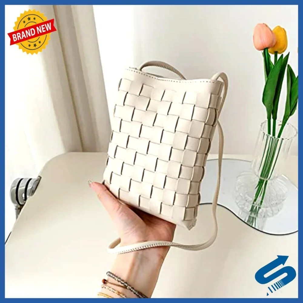 Woven Crossbody Phone Purse Small Shoulder Bag Minimal Chic Y2K Style